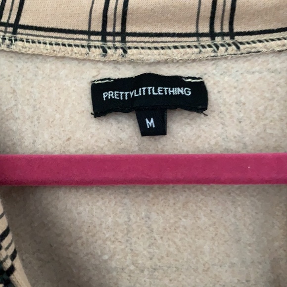 PLT cropped flannel printed quarter zip - Picture 3 of 4